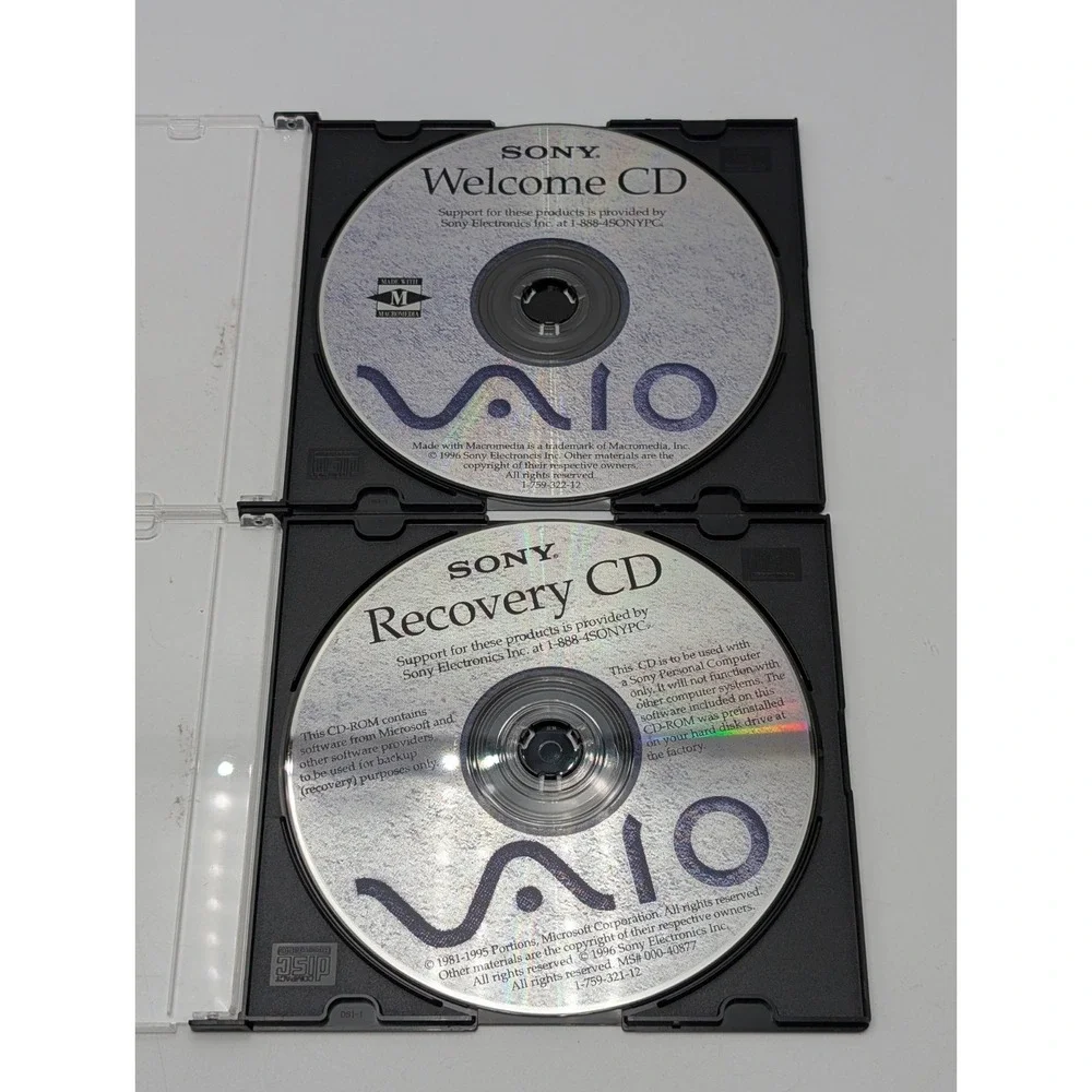 Sony Vaio Recovery & Welcome CD Vintagr Software PC CD ROM‎